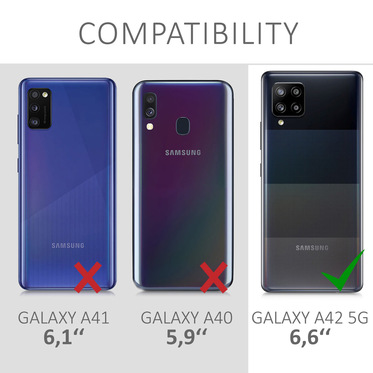 kwmobile Handyhülle für Samsung Galaxy A42 5G Hülle - Kabelloses Laden - Schutzhülle Cover