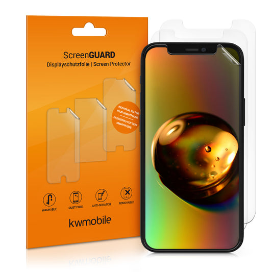 kwmobile 3x Displayschutzfolie kompatibel mit Apple iPhone 12 mini Folie - klare Schutzfolien Set in transparent Transparent  