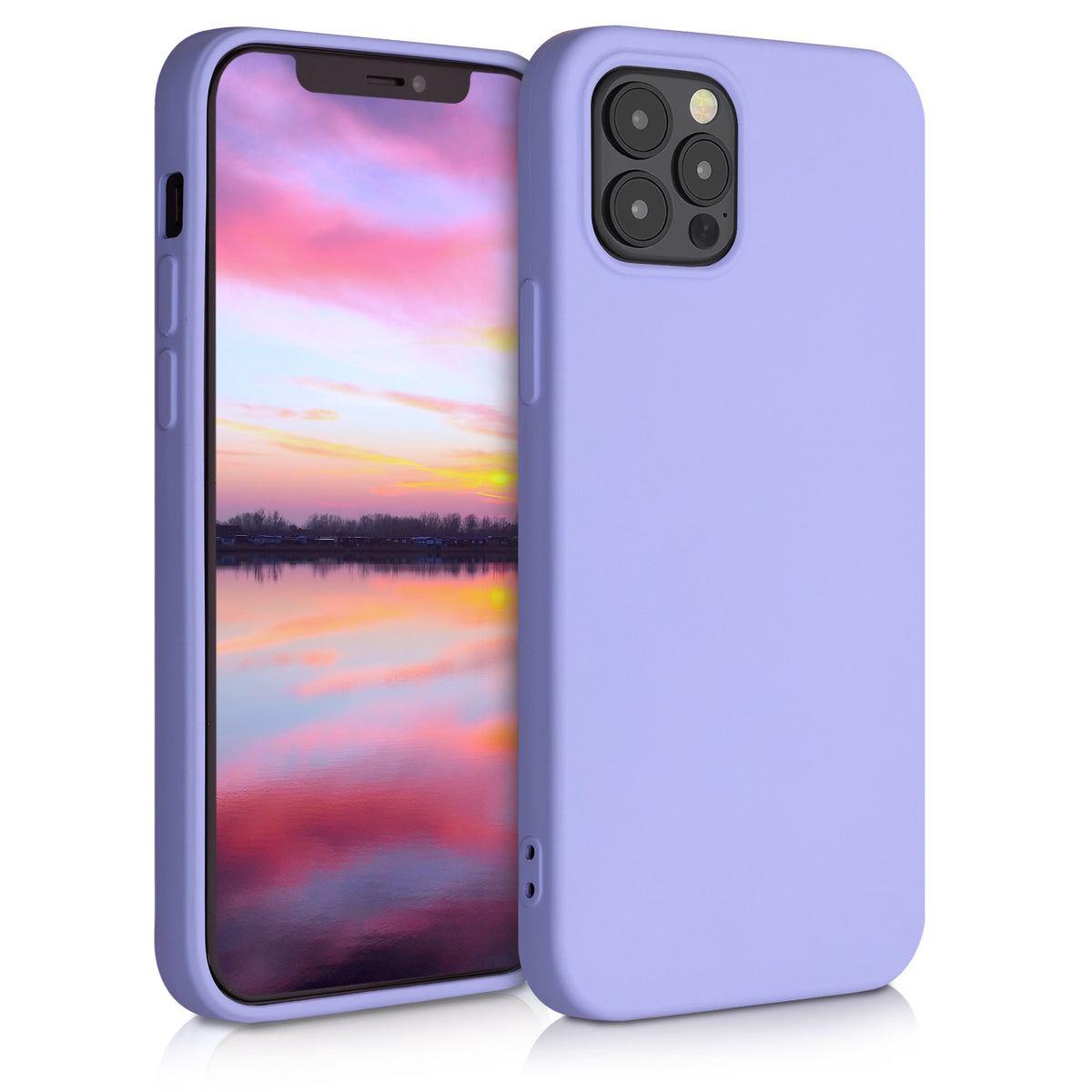 kwmobile Hülle kompatibel mit Apple iPhone 12 / iPhone 12 Pro Hülle - gummierte Silikon Handyhülle - Schutzhülle für kabelloses Laden - Case