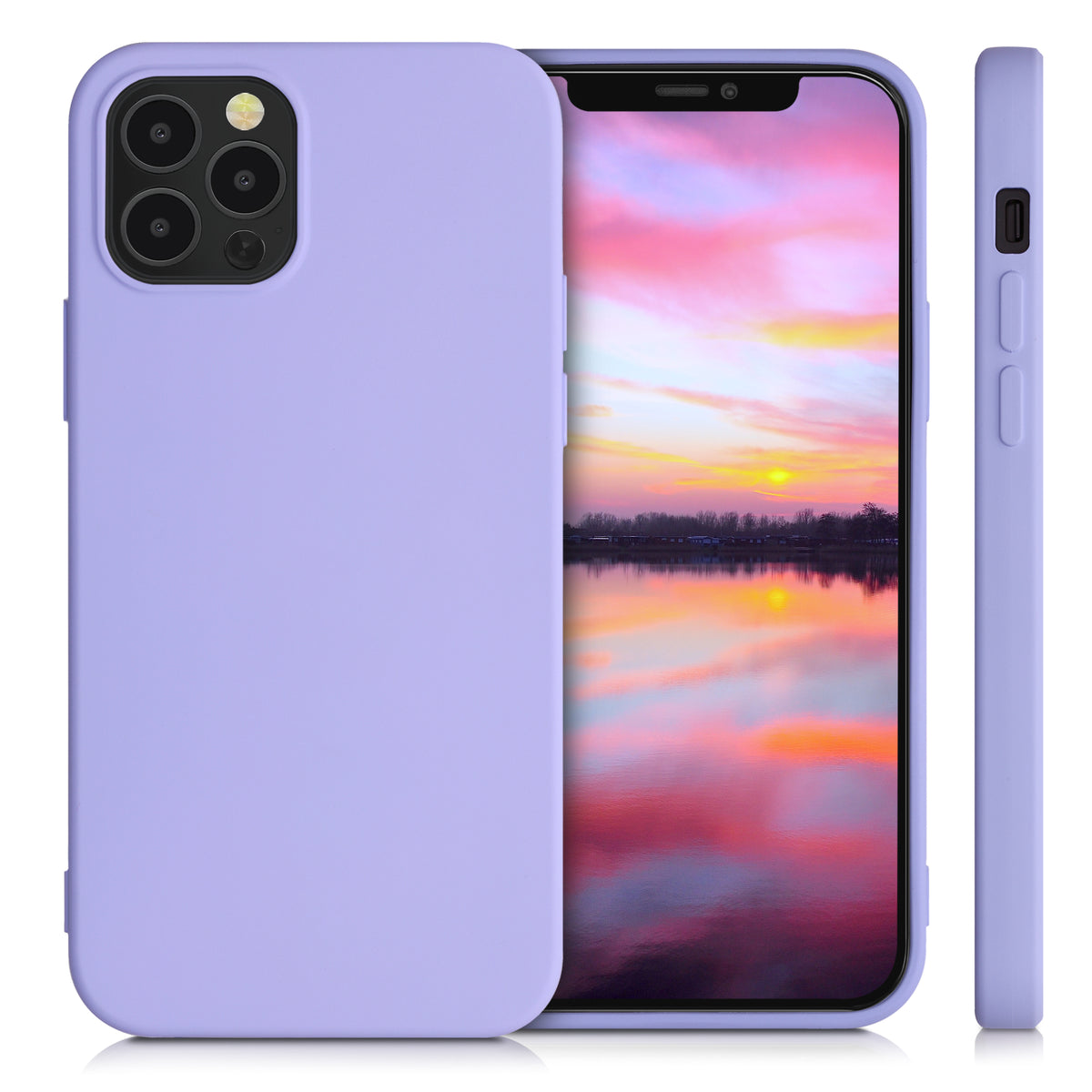 kwmobile Hülle kompatibel mit Apple iPhone 12 / iPhone 12 Pro Hülle - gummierte Silikon Handyhülle - Schutzhülle für kabelloses Laden - Case
