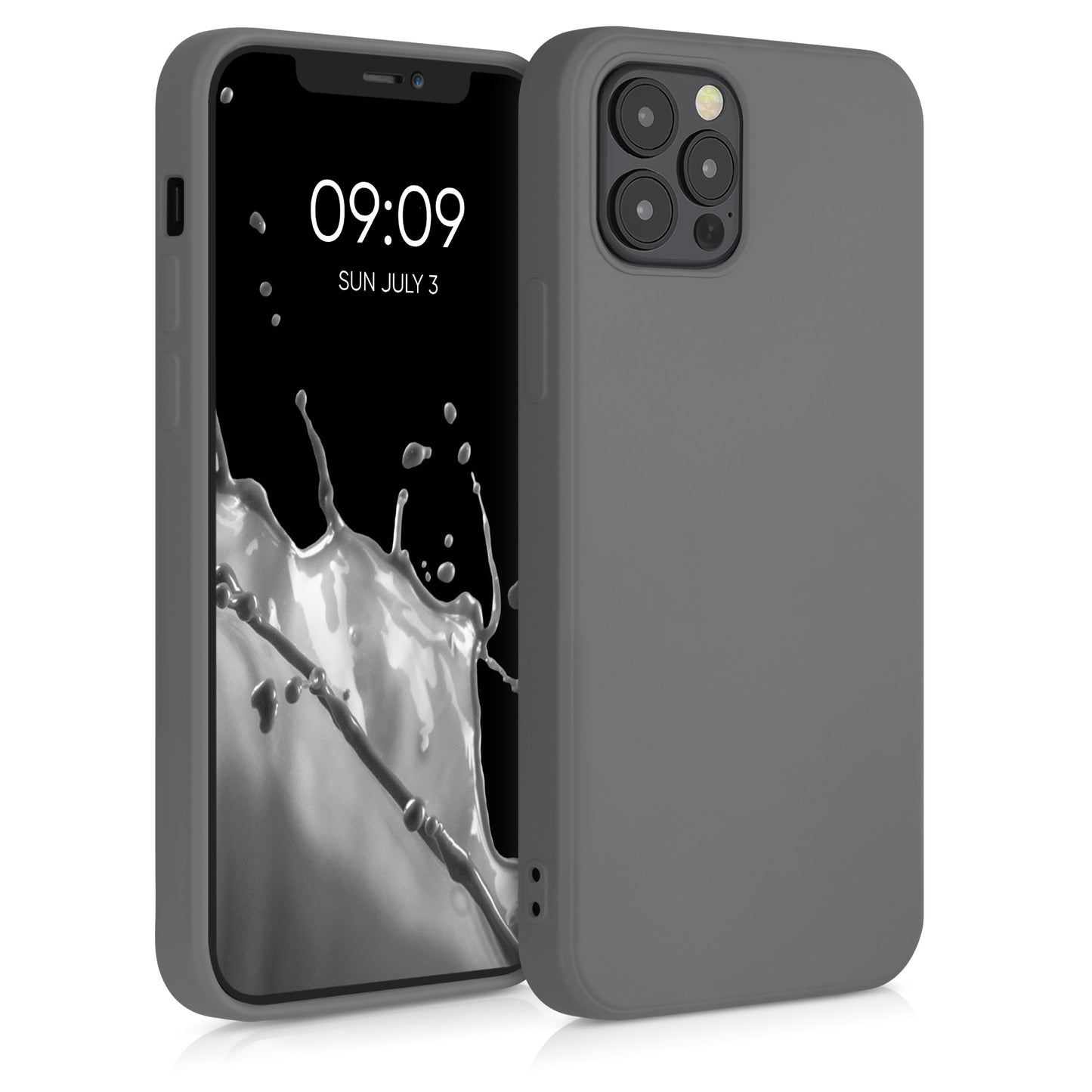 kwmobile Hülle kompatibel mit Apple iPhone 12 / iPhone 12 Pro Hülle - gummierte Silikon Handyhülle - Schutzhülle für kabelloses Laden - Case