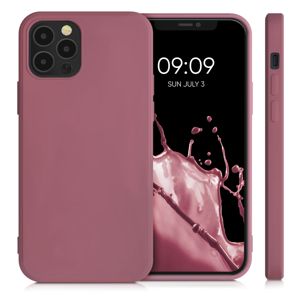 kwmobile Hülle kompatibel mit Apple iPhone 12 / iPhone 12 Pro Hülle - gummierte Silikon Handyhülle - Schutzhülle für kabelloses Laden - Case