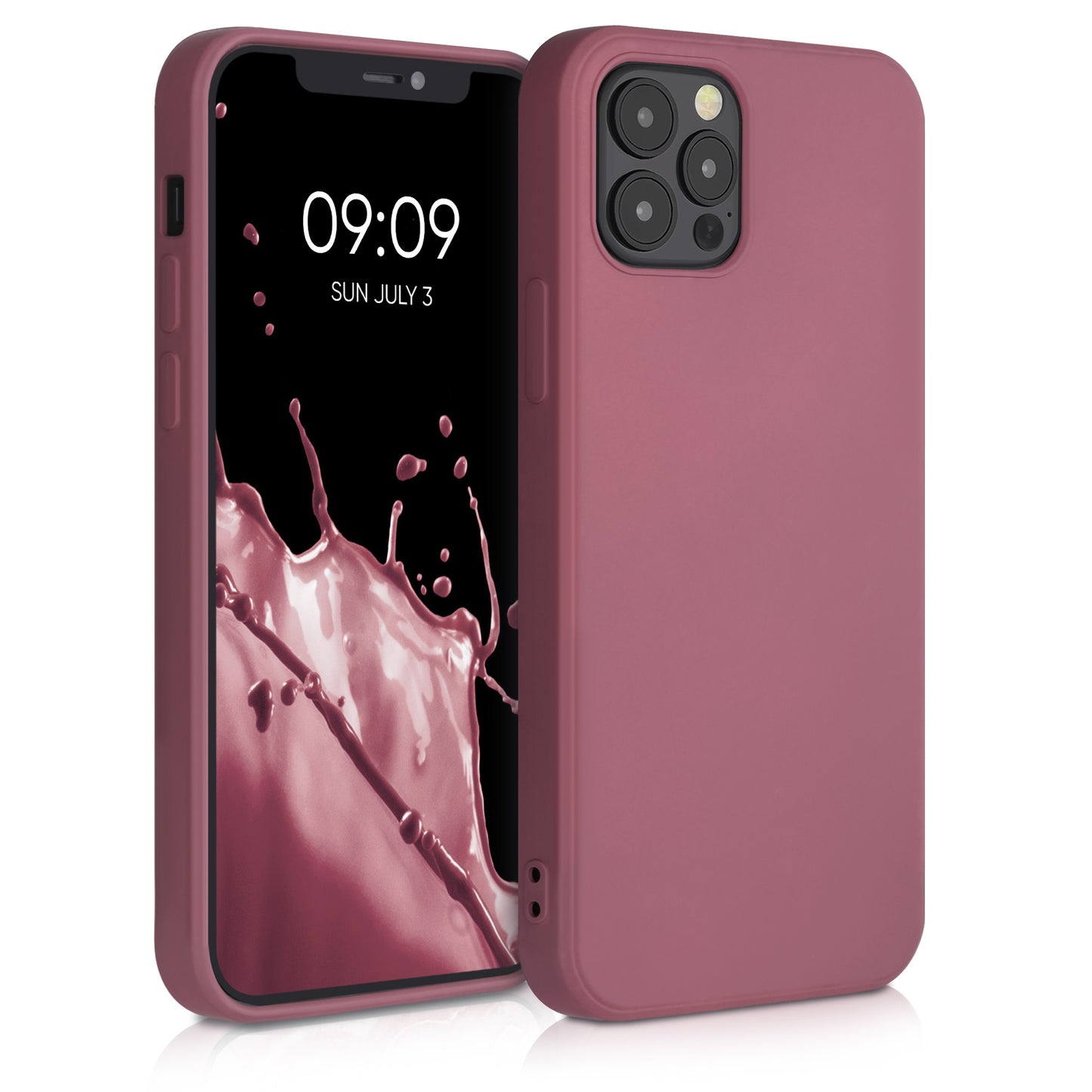kwmobile Hülle kompatibel mit Apple iPhone 12 / iPhone 12 Pro Hülle - gummierte Silikon Handyhülle - Schutzhülle für kabelloses Laden - Case