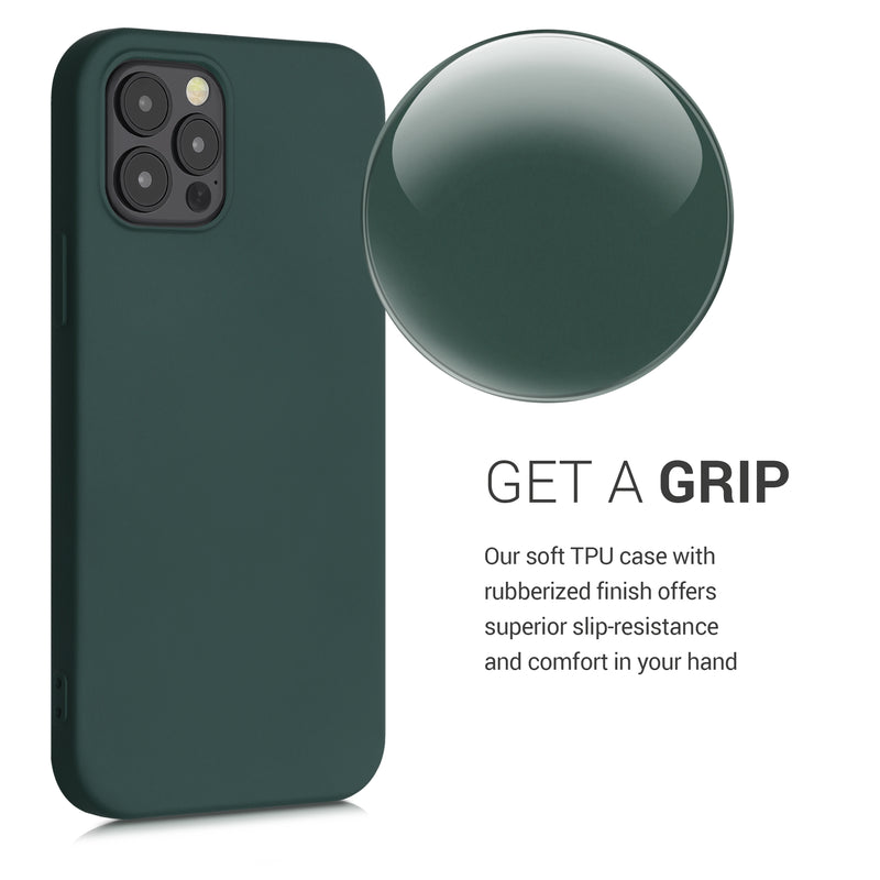 kwmobile Hülle kompatibel mit Apple iPhone 12 / iPhone 12 Pro Hülle - gummierte Silikon Handyhülle - Schutzhülle für kabelloses Laden - Case