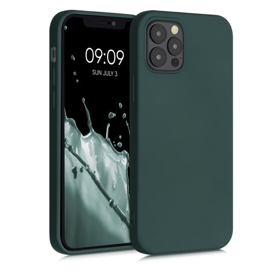kwmobile Hülle kompatibel mit Apple iPhone 12 / iPhone 12 Pro Hülle - gummierte Silikon Handyhülle - Schutzhülle für kabelloses Laden - Case
