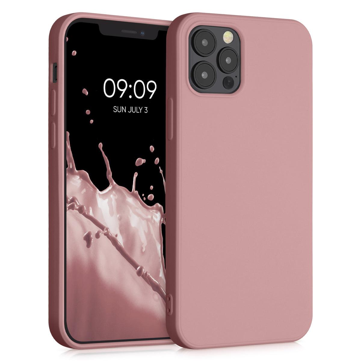 kwmobile Hülle kompatibel mit Apple iPhone 12 / iPhone 12 Pro Hülle - gummierte Silikon Handyhülle - Schutzhülle für kabelloses Laden - Case