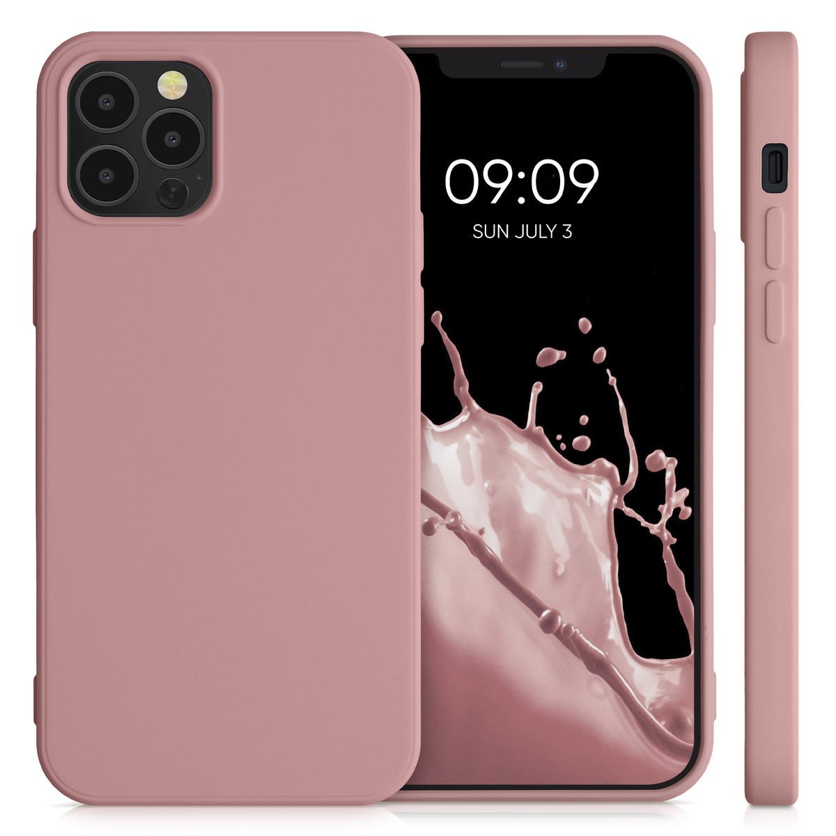 kwmobile Hülle kompatibel mit Apple iPhone 12 / iPhone 12 Pro Hülle - gummierte Silikon Handyhülle - Schutzhülle für kabelloses Laden - Case