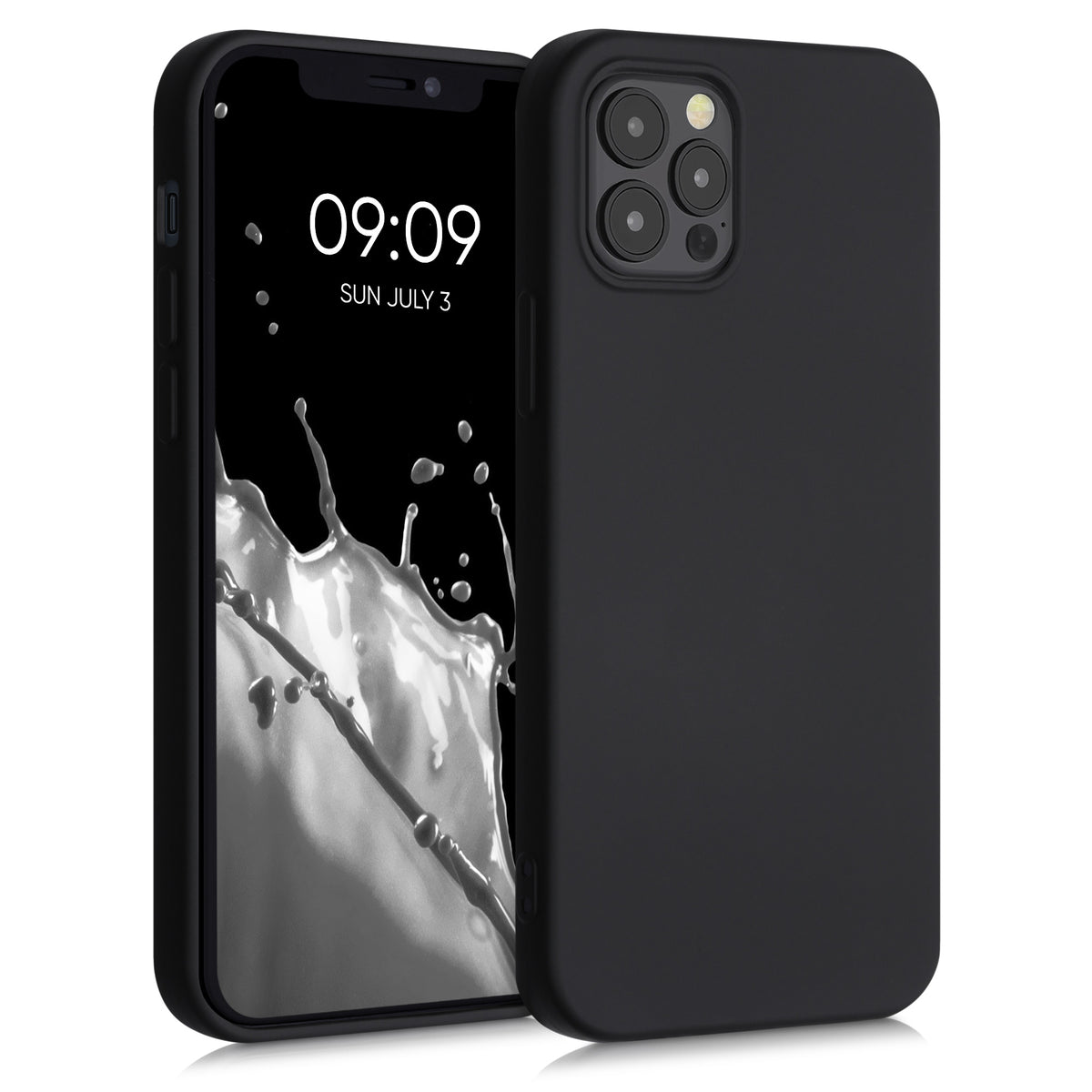 kwmobile Hülle kompatibel mit Apple iPhone 12 / iPhone 12 Pro Hülle - gummierte Silikon Handyhülle - Schutzhülle für kabelloses Laden - Case