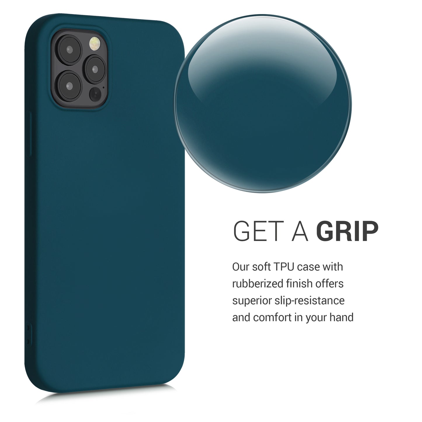 kwmobile Hülle kompatibel mit Apple iPhone 12 / iPhone 12 Pro Hülle - gummierte Silikon Handyhülle - Schutzhülle für kabelloses Laden - Case
