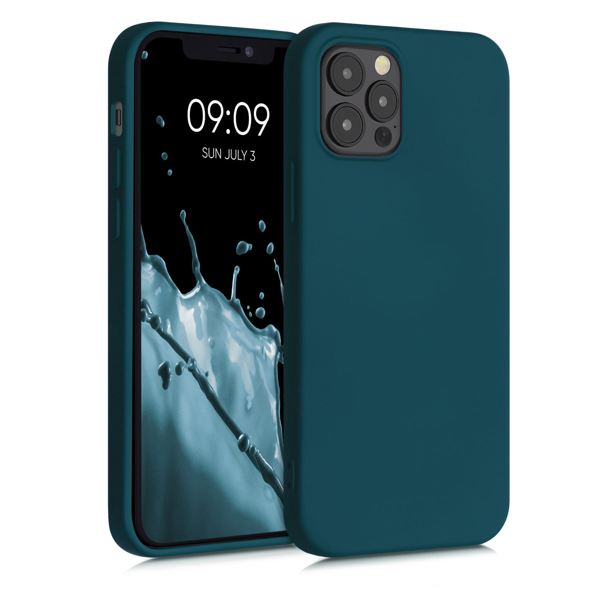 kwmobile Hülle kompatibel mit Apple iPhone 12 / iPhone 12 Pro Hülle - gummierte Silikon Handyhülle - Schutzhülle für kabelloses Laden - Case