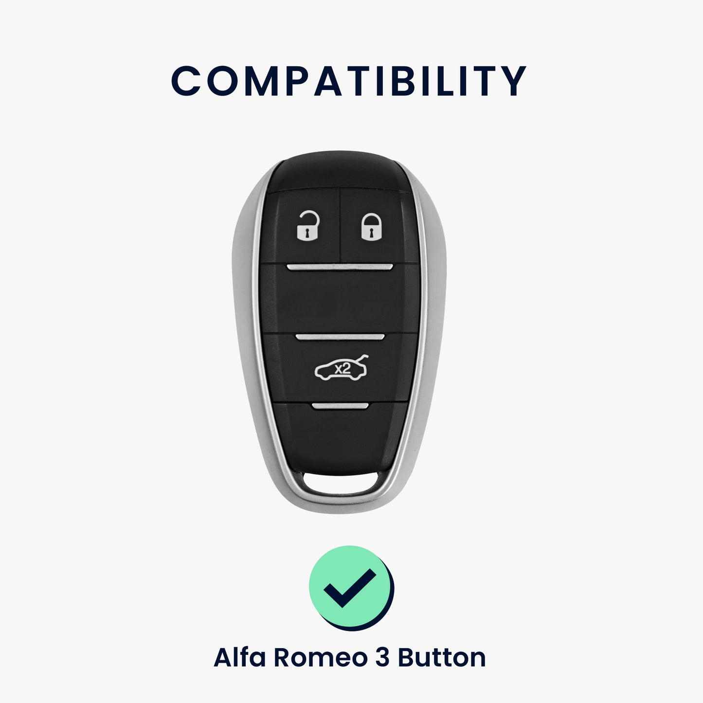kwmobile Schlüsselhülle für Alfa Romeo 3-Tasten Funk Autoschlüssel Hülle - Schlüsselschutz Gehäuse