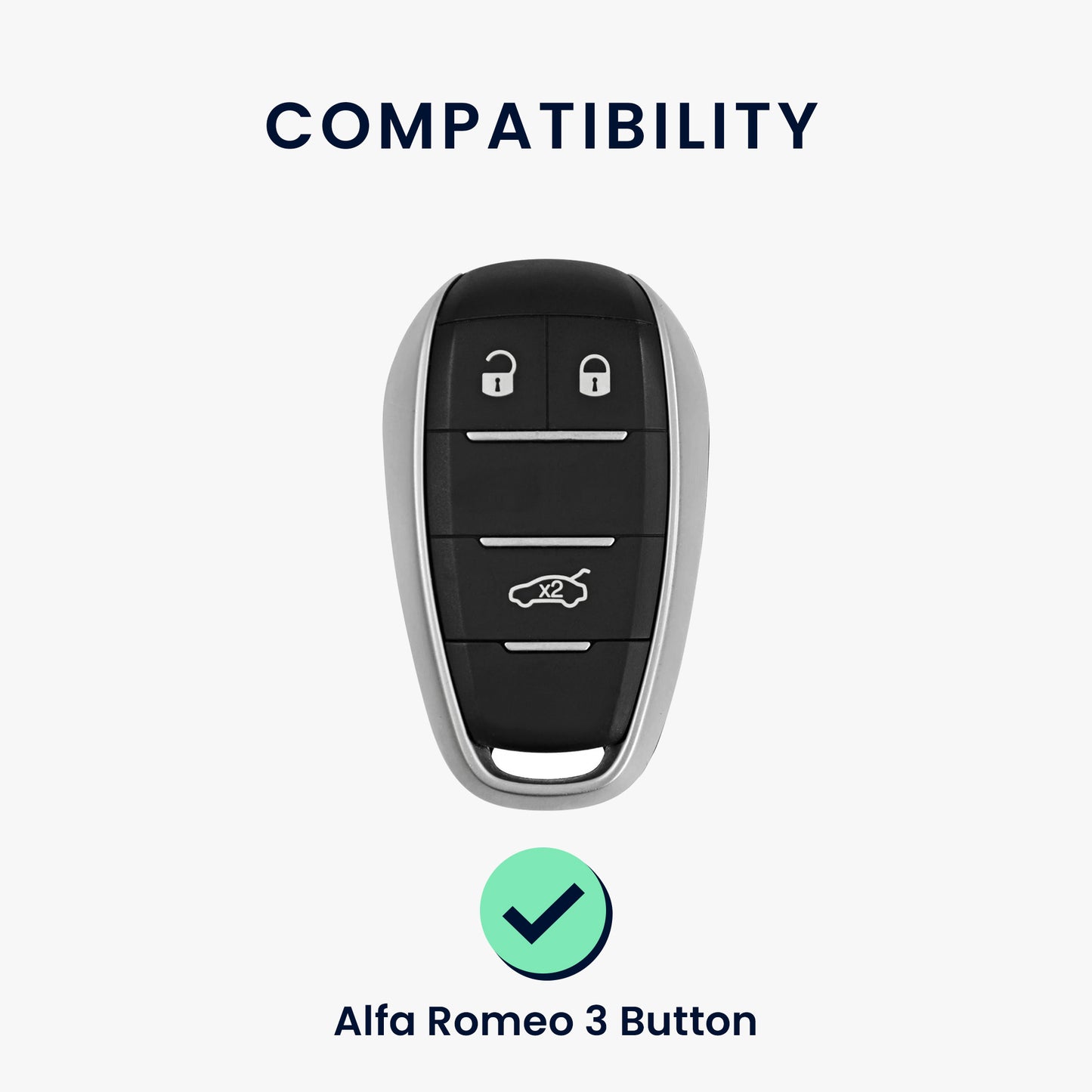 kwmobile Schlüsselhülle für Alfa Romeo 3-Tasten Funk Autoschlüssel Hülle - Schlüsselschutz Gehäuse