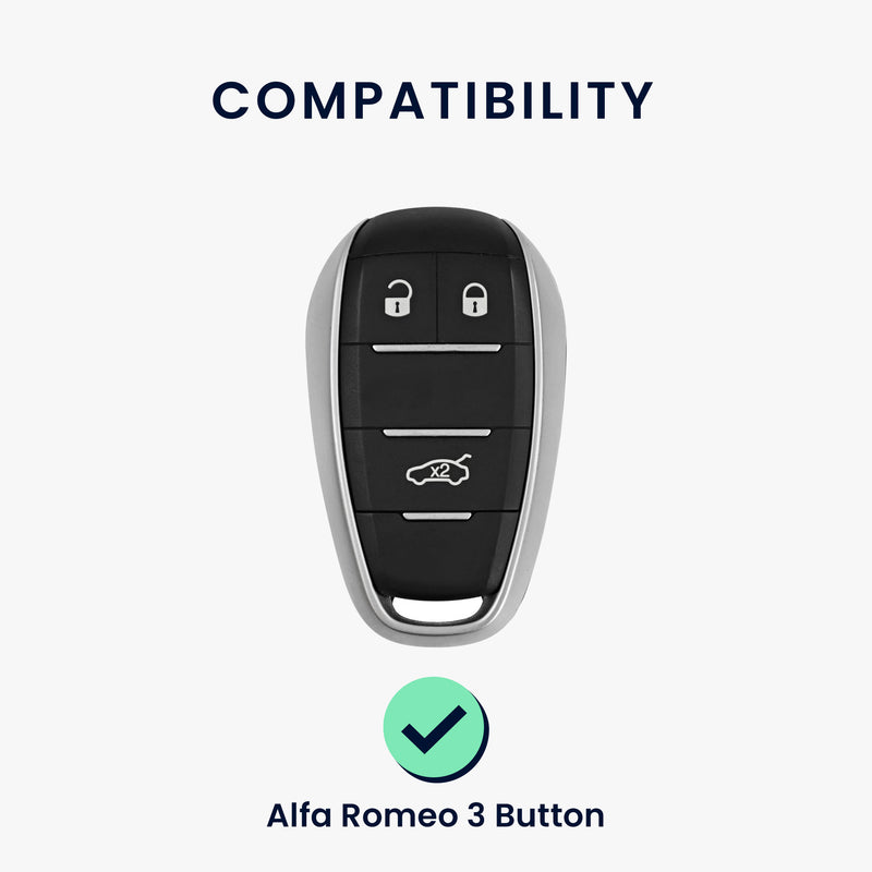kwmobile Schlüsselhülle für Alfa Romeo 3-Tasten Funk Autoschlüssel Hülle - Schlüsselschutz Gehäuse