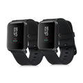 kwmobile 2x Uhrenarmband für Huami Amazfit Bip S / Bip S Lite Armband - Fitnesstracker Band Set aus TPU Silikon - Ersatzarmband Smartwatch - Schwarz Schwarz Schwarz  [dsg04]