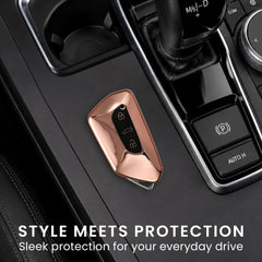 VW Golf 8 3-Tasten Autoschlüssel Silikon Schlüsselhülle Rosegold Chrom