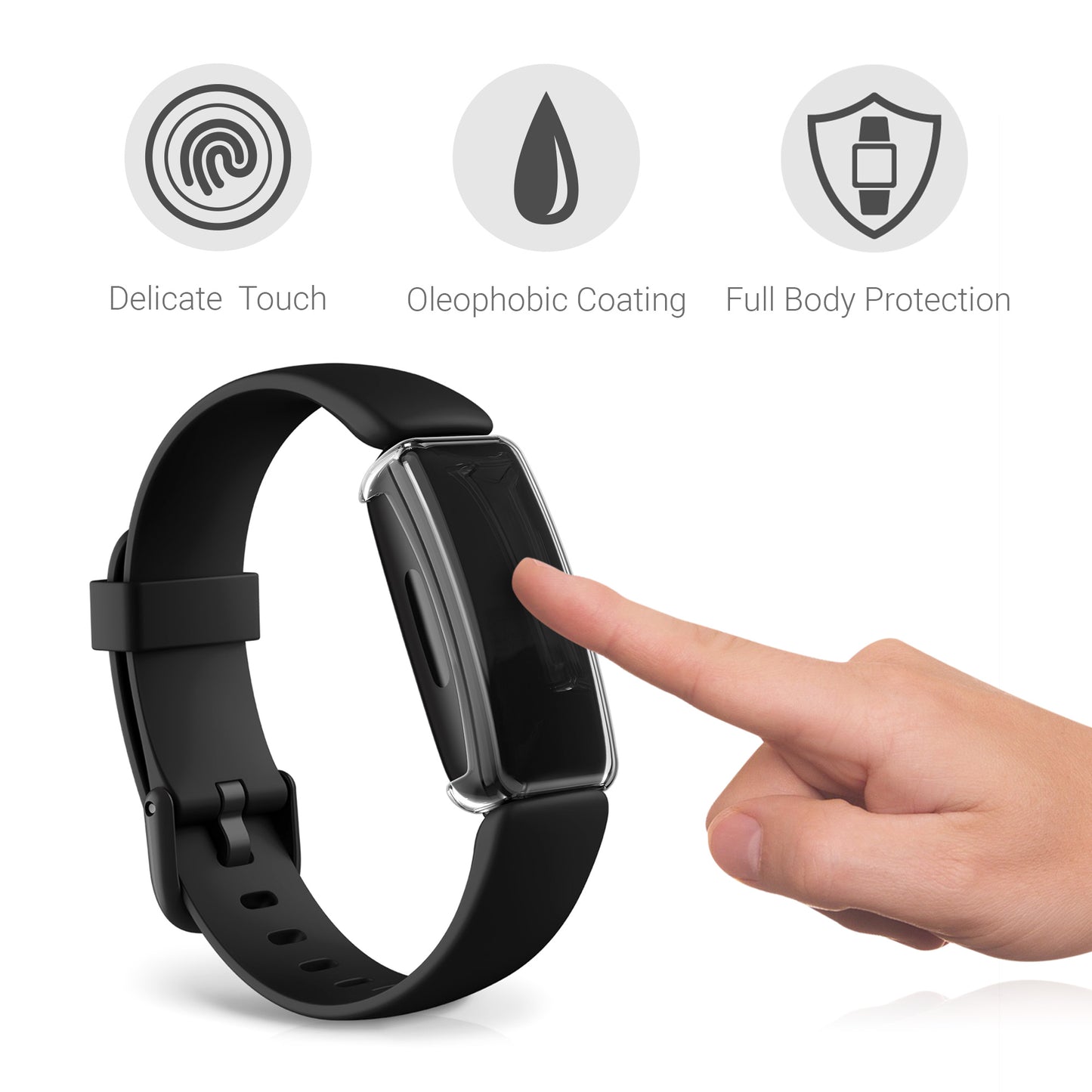 kwmobile Schutzhülle für Fitbit Inspire 3 / Inspire 2 / Ace 3 Fullbody Display Cover Set