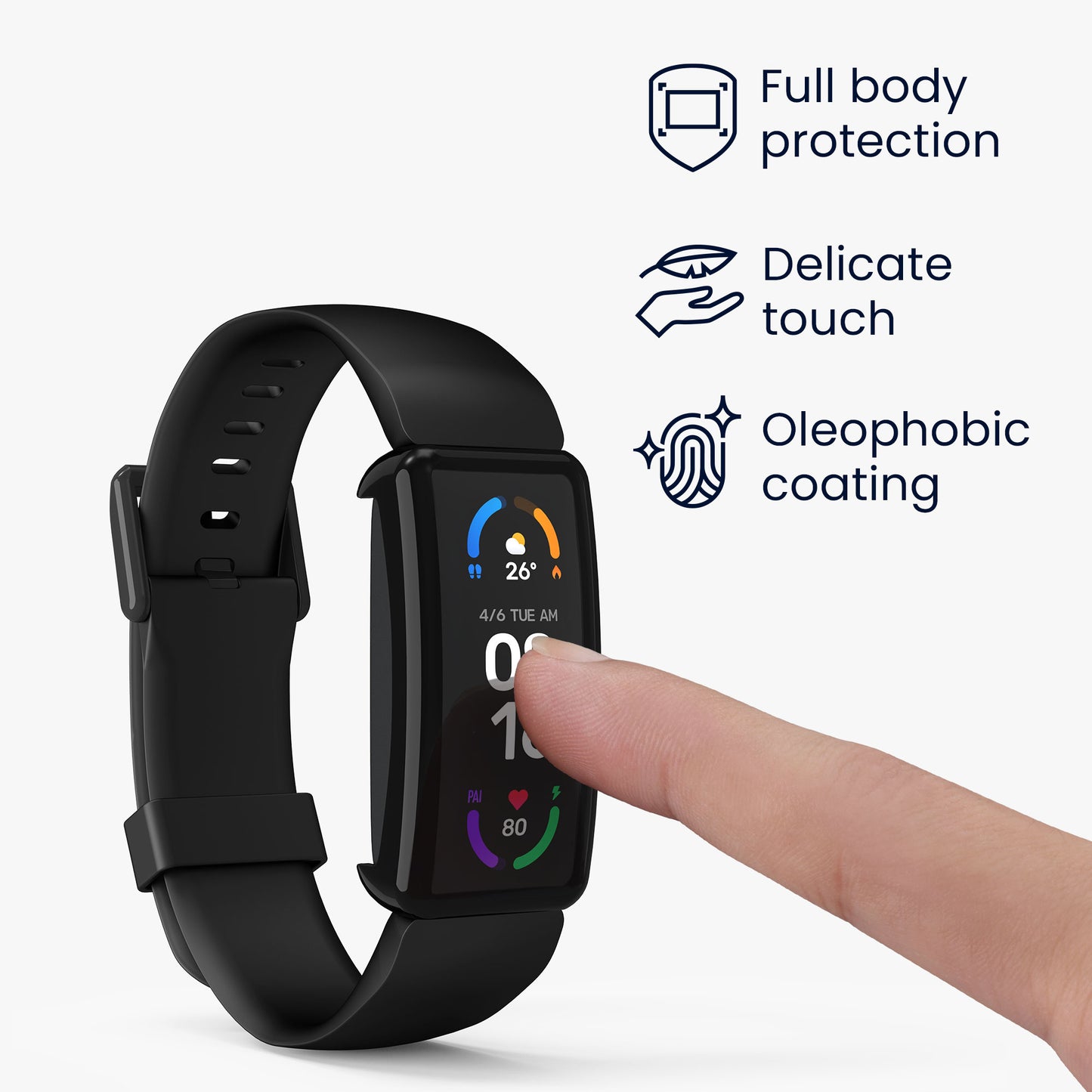 kwmobile Schutzhülle für Fitbit Inspire 3 / Inspire 2 / Ace 3 Fullbody Display Cover Set