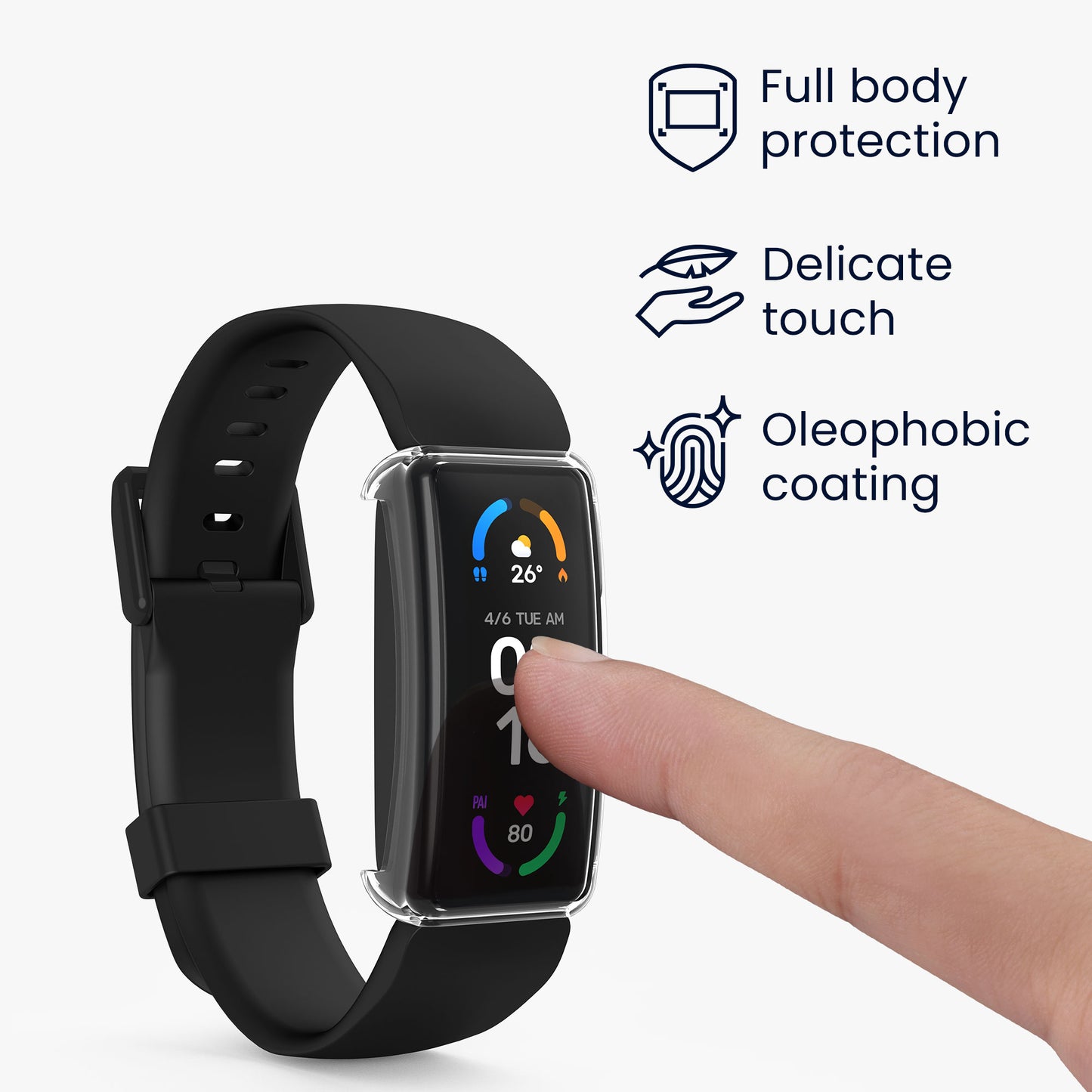 kwmobile Schutzhülle für Fitbit Inspire 3 / Inspire 2 / Ace 3 Fullbody Display Cover Set