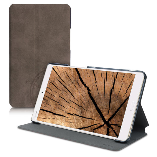 kwmobile Hülle kompatibel mit Huawei MediaPad M3 8.4 - Slim Tablet Cover Kompass Vintage Braun Braun  [dsg01]