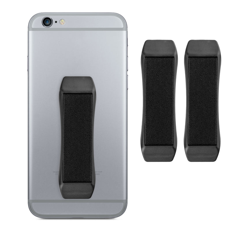 kwmobile 3x Handy Fingerhalter - Handygriff Fingerhalter Griff - Fingerhalterung Handy - Phone Grip Set - Handyhalter Hand - Smartphone Fingerhalterung in Schwarz Schwarz  