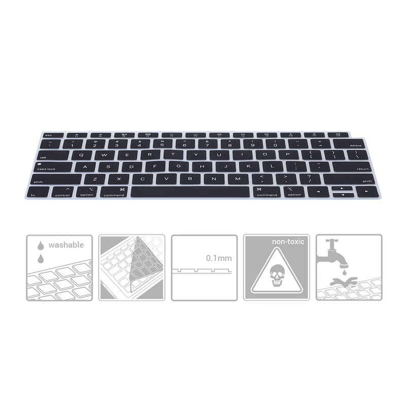 kwmobile Tastaturschutz für Apple MacBook Air 13’’ 2018 2019 2020 A1932 - QWERTY US Keyboard Cover Abdeckung - Schwarz