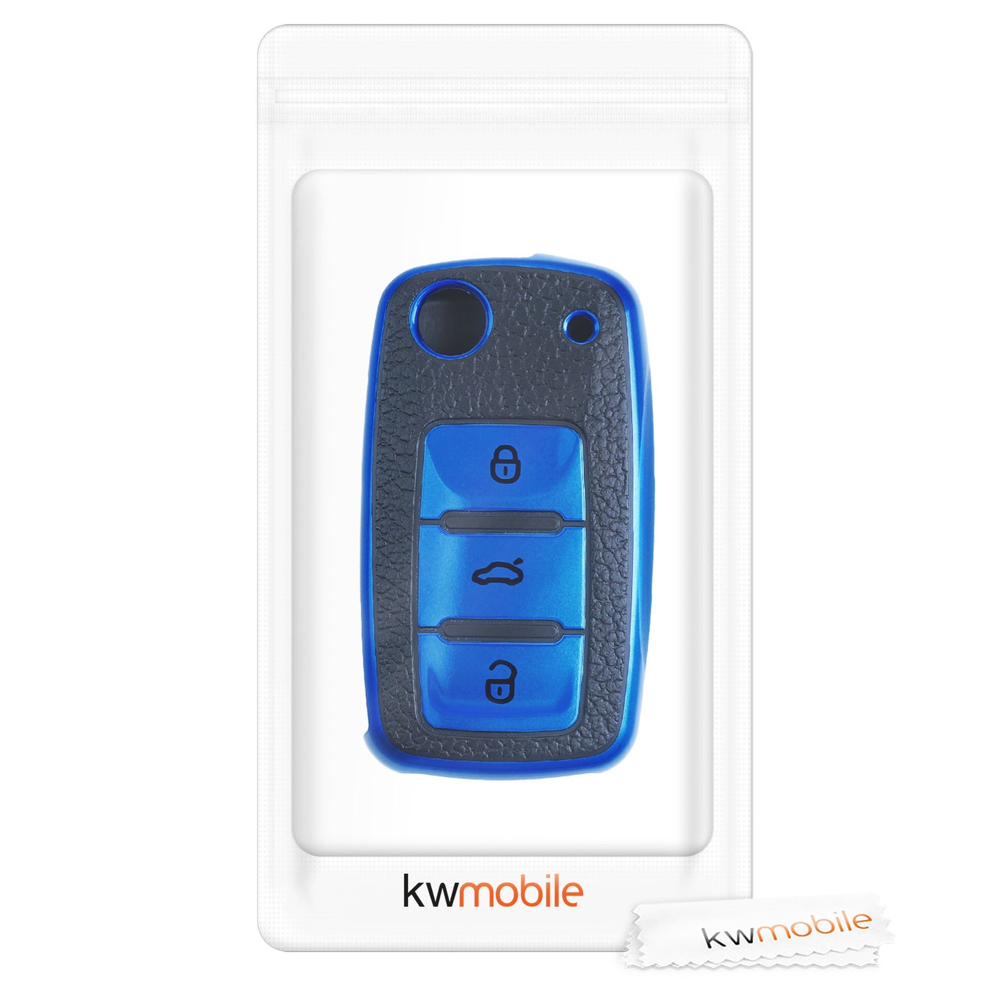 kwmobile Autoschlüssel Hülle kompatibel mit VW Skoda Seat 3-Tasten Autoschlüssel - Schlüsselhülle Cover - [dsg04]