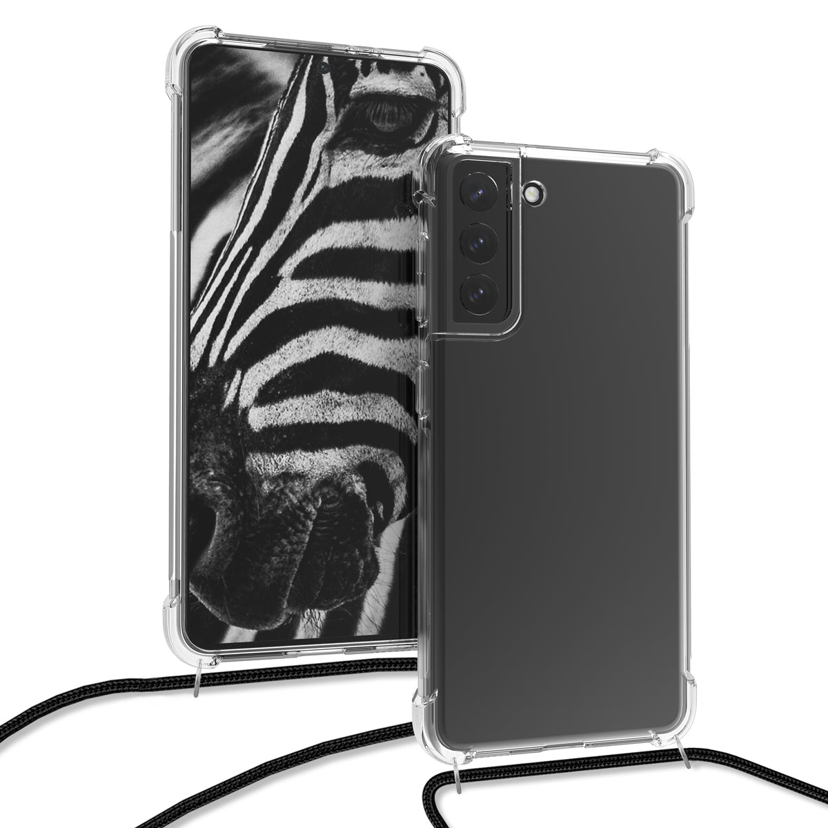 kwmobile Necklace Case kompatibel mit Samsung Galaxy S21 Hülle - Silikon Cover mit Handykette - Band Handyhülle