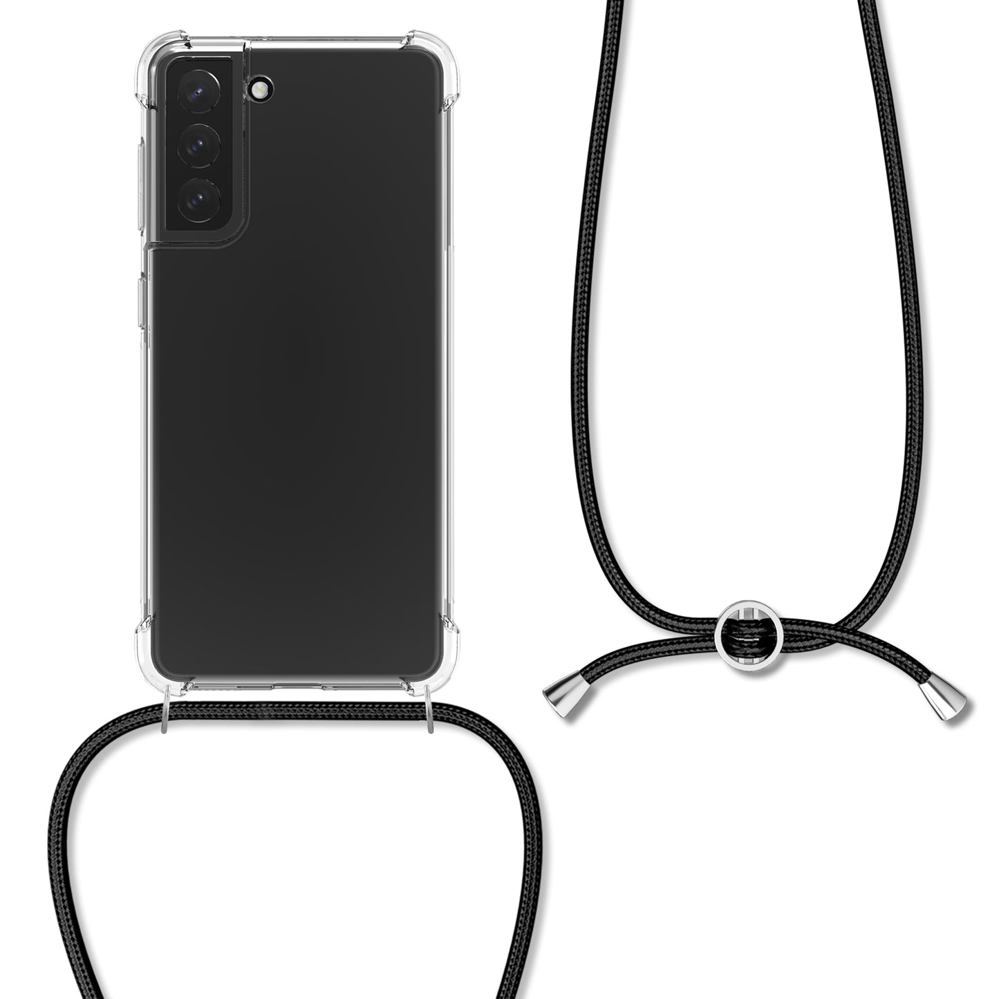 kwmobile Necklace Case kompatibel mit Samsung Galaxy S21 Hülle - Silikon Cover mit Handykette - Band Handyhülle