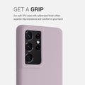 Gummierte Silikon Hülle für Samsung Galaxy S21 Ultra in Purple Cloud