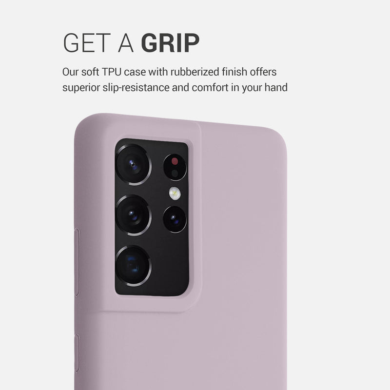Gummierte Silikon Hülle für Samsung Galaxy S21 Ultra in Purple Cloud