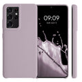 Gummierte Silikon Hülle für Samsung Galaxy S21 Ultra in Purple Cloud