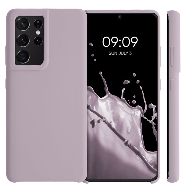 Gummierte Silikon Hülle für Samsung Galaxy S21 Ultra in Purple Cloud