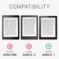 Kobo Aura Edition 1 mit Handschlaufe Flip Case Jeansoptik Dunkelgrau