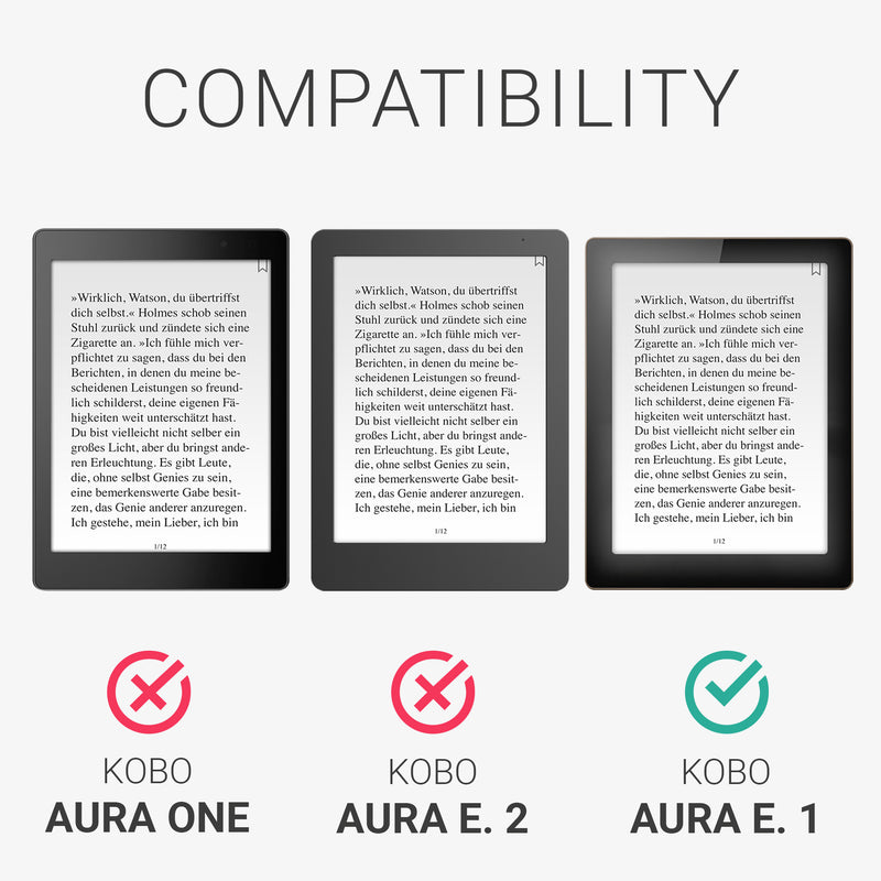 Kobo Aura Edition 1 mit Handschlaufe Flip Case Jeansoptik Dunkelgrau