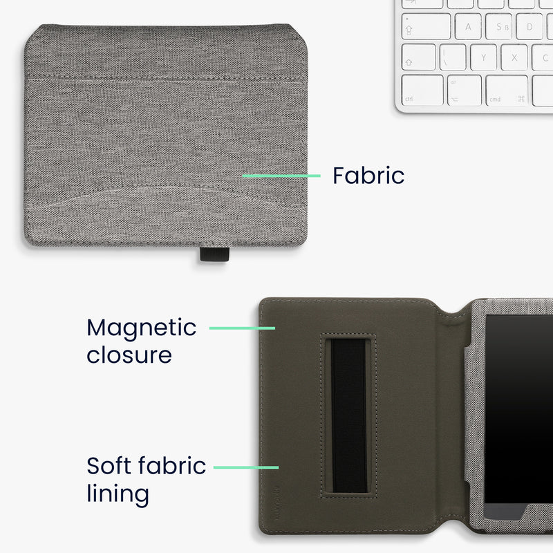 kwmobile Flip Hülle kompatibel mit Kobo Aura H2O Edition 2 - Vorderfach Handschlaufe - Hüllen