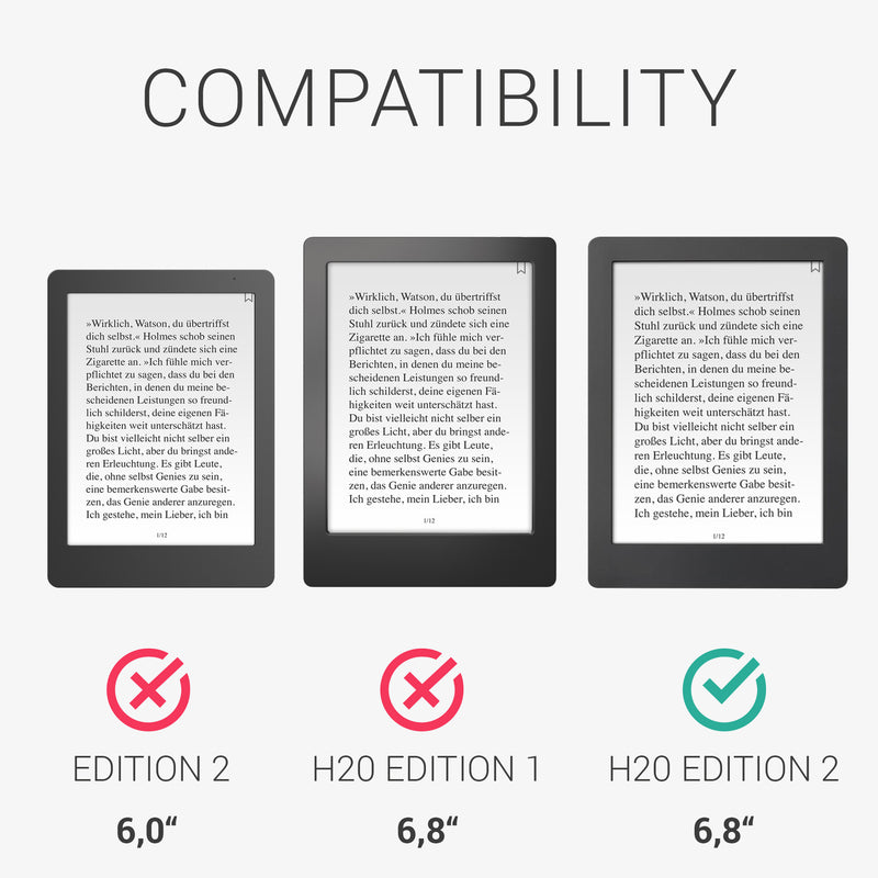 Kobo Aura H2O Edition 2 mit Handschlaufe Flip Case Jeansstoff