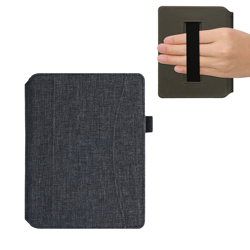 Kobo Aura H2O Edition 2 mit Handschlaufe Flip Case Jeansstoff