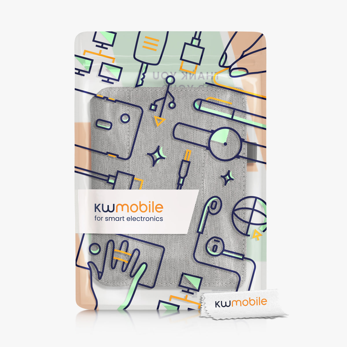 Kobo Aura H2O Edition 2 mit Handschlaufe Flip Case Jeansstoff