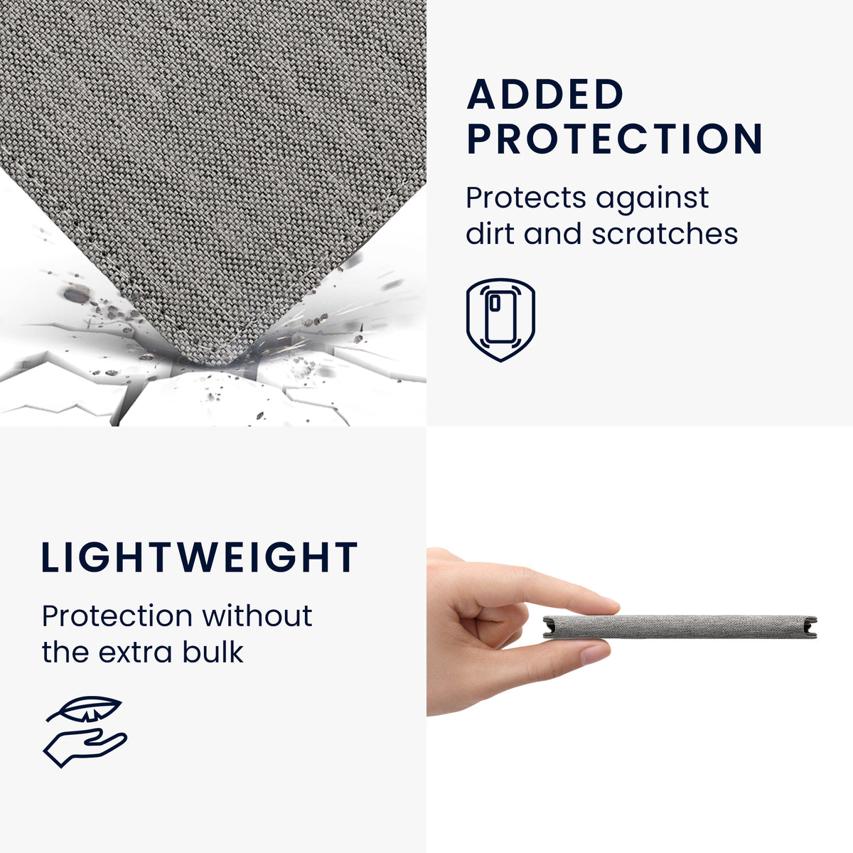 Kobo Aura H2O Edition 2 mit Handschlaufe Flip Case Jeansstoff