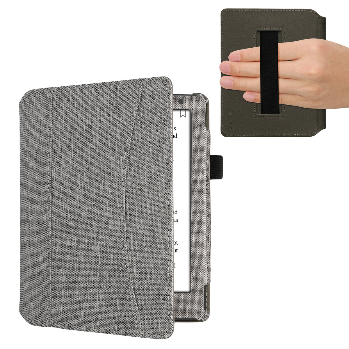Kobo Aura H2O Edition 2 mit Handschlaufe Flip Case Jeansstoff