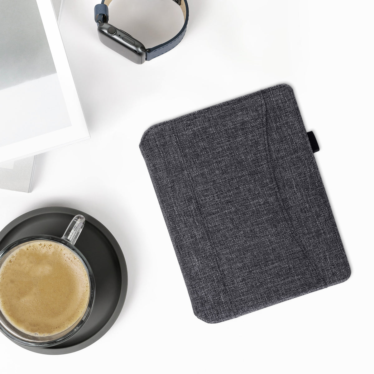 Kobo Aura H2O Edition 2 mit Handschlaufe Flip Case Jeansstoff