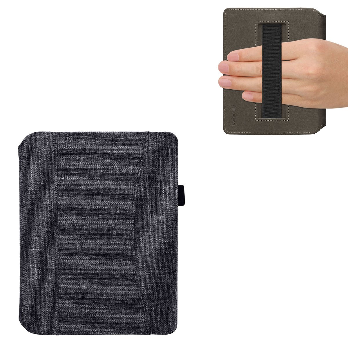 Kobo Aura H2O Edition 2 mit Handschlaufe Flip Case Jeansstoff