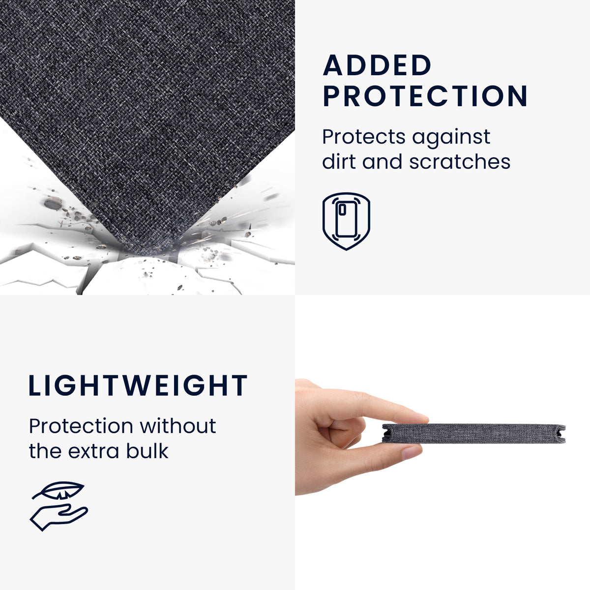 Kobo Aura H2O Edition 2 mit Handschlaufe Flip Case Jeansstoff