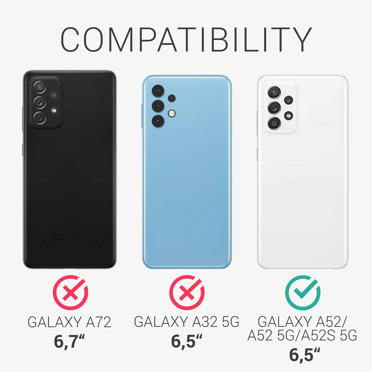 kwmobile Handyhülle für Samsung Galaxy A52 / A52 5G / A52s 5G Hülle - Silikon Case - Schutzhülle Cover