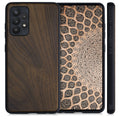 Hardcase mit TPU Bumper für Samsung Galaxy A52 / A52 5G / A52s 5G stoßfest Holz Nussbaum