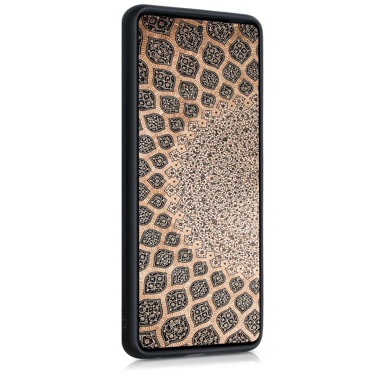 Hardcase mit TPU Bumper für Samsung Galaxy A52 / A52 5G / A52s 5G stoßfest Holz Nussbaum
