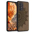 Hardcase mit TPU Bumper für Samsung Galaxy A52 / A52 5G / A52s 5G stoßfest Holz Mandala