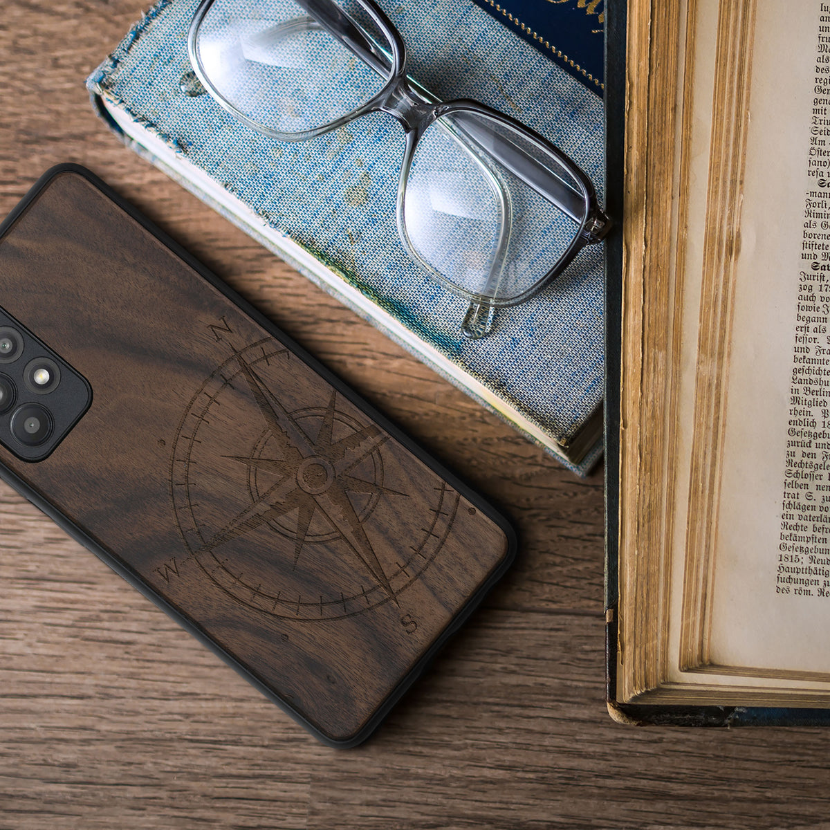 Hardcase mit TPU Bumper für Samsung Galaxy A52 / A52 5G / A52s 5G stoßfest Holz Mandala