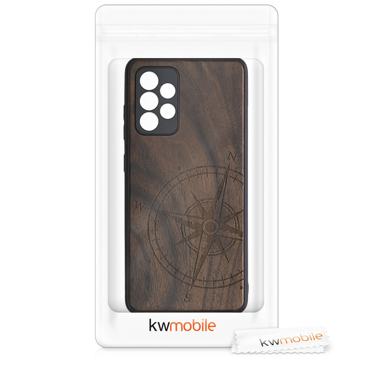 Hardcase mit TPU Bumper für Samsung Galaxy A52 / A52 5G / A52s 5G stoßfest Holz Mandala
