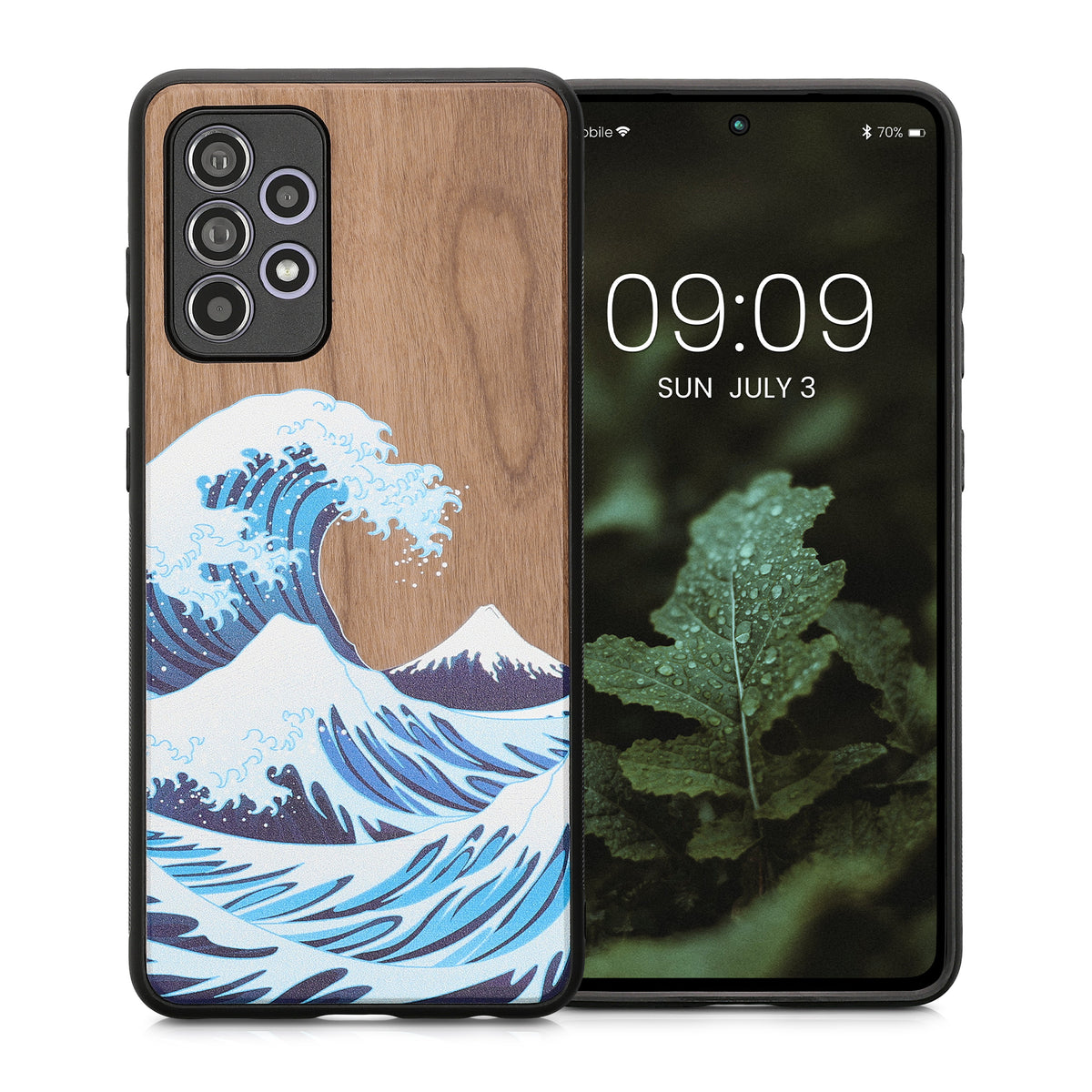 Hardcase mit TPU Bumper für Samsung Galaxy A52 / A52 5G / A52s 5G stoßfest Holz Mandala